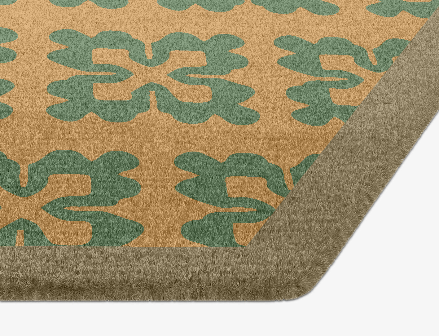 Saltire Geometric Hexagon Hand Knotted Tibetan Wool Custom Rug by Rug Artisan