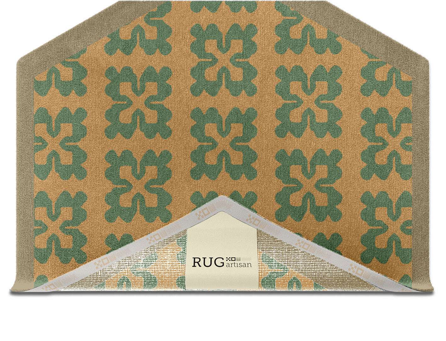 Saltire Geometric Hexagon Hand Knotted Tibetan Wool Custom Rug by Rug Artisan