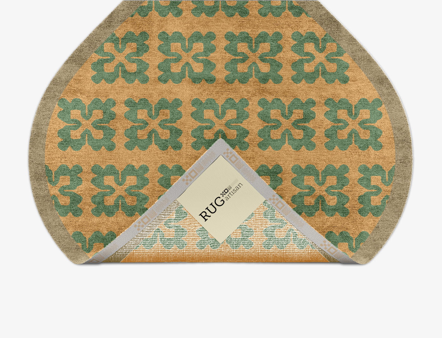 Saltire Geometric Ogee Hand Knotted Bamboo Silk Custom Rug by Rug Artisan