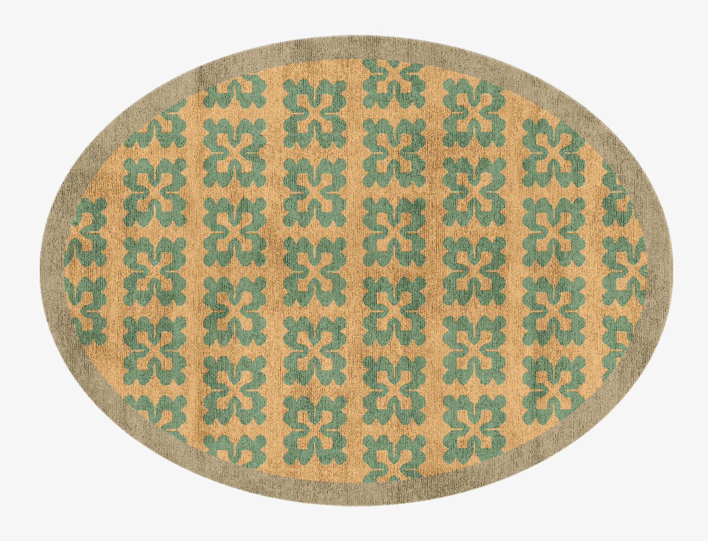Saltire Geometric Oval Hand Knotted Bamboo Silk Custom Rug by Rug Artisan