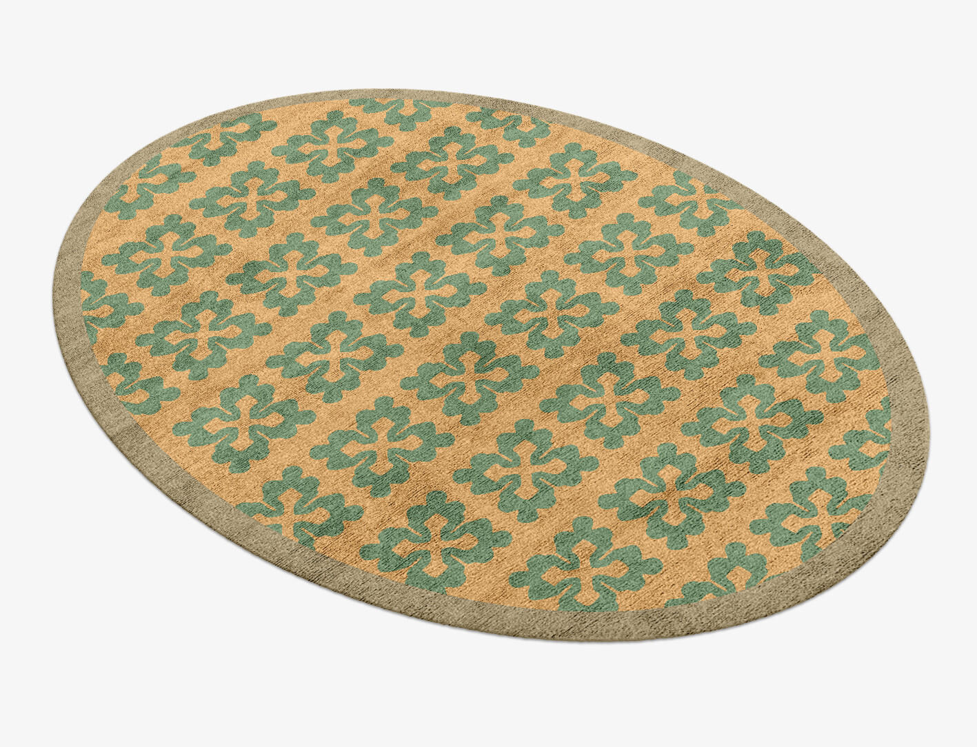 Saltire Geometric Oval Hand Knotted Bamboo Silk Custom Rug by Rug Artisan