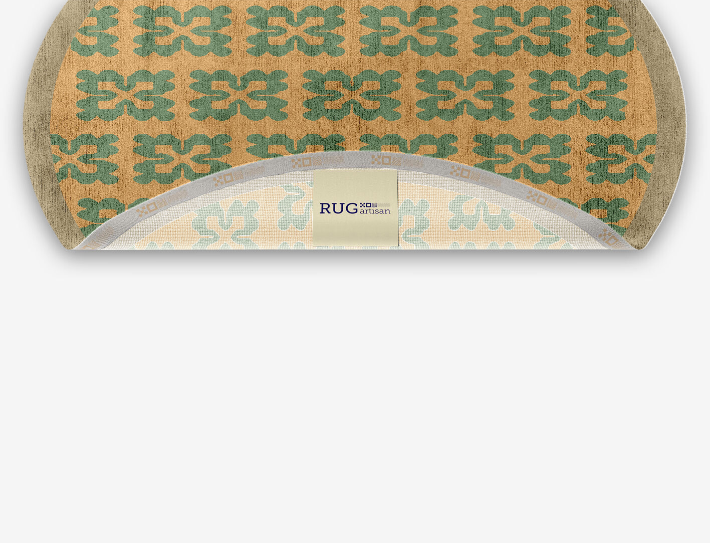 Saltire Geometric Oval Hand Knotted Bamboo Silk Custom Rug by Rug Artisan