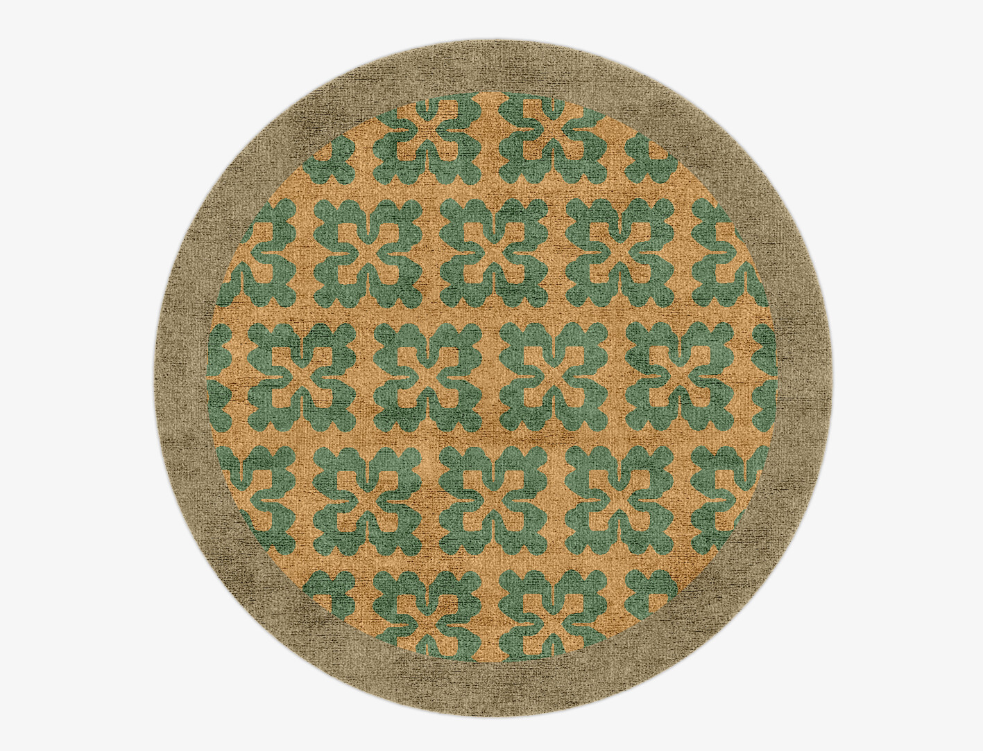 Saltire Geometric Round Hand Knotted Bamboo Silk Custom Rug by Rug Artisan