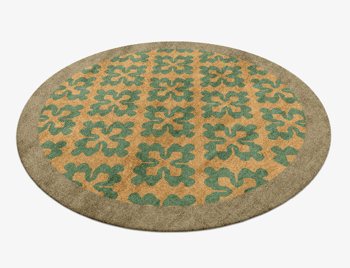 Saltire Geometric Round Hand Knotted Bamboo Silk Custom Rug by Rug Artisan
