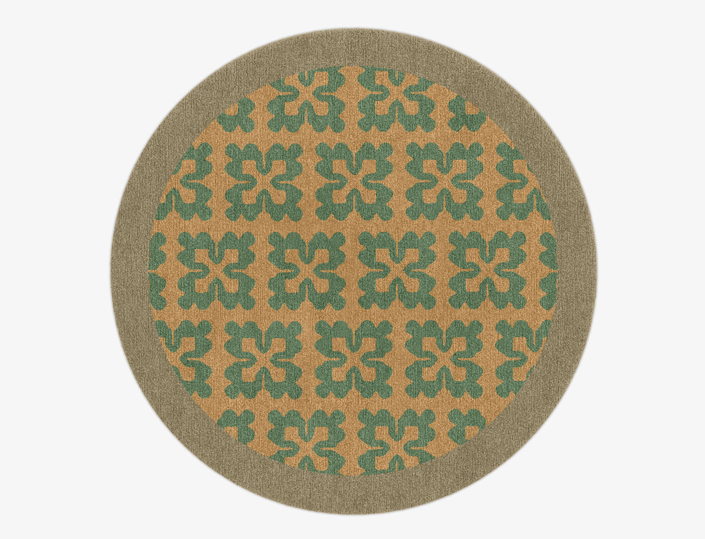 Saltire Geometric Round Hand Knotted Tibetan Wool Custom Rug by Rug Artisan