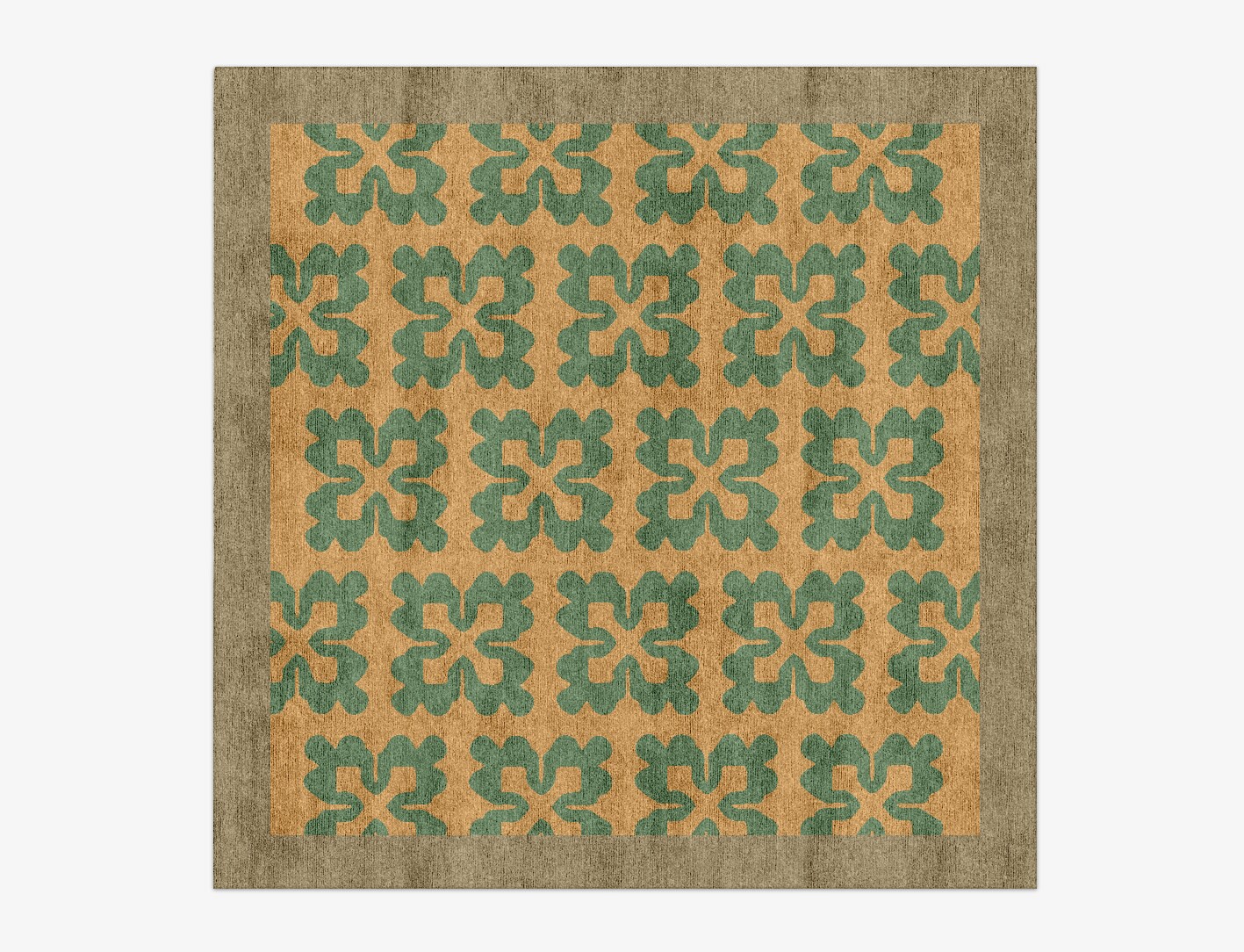 Saltire Geometric Square Hand Knotted Bamboo Silk Custom Rug by Rug Artisan