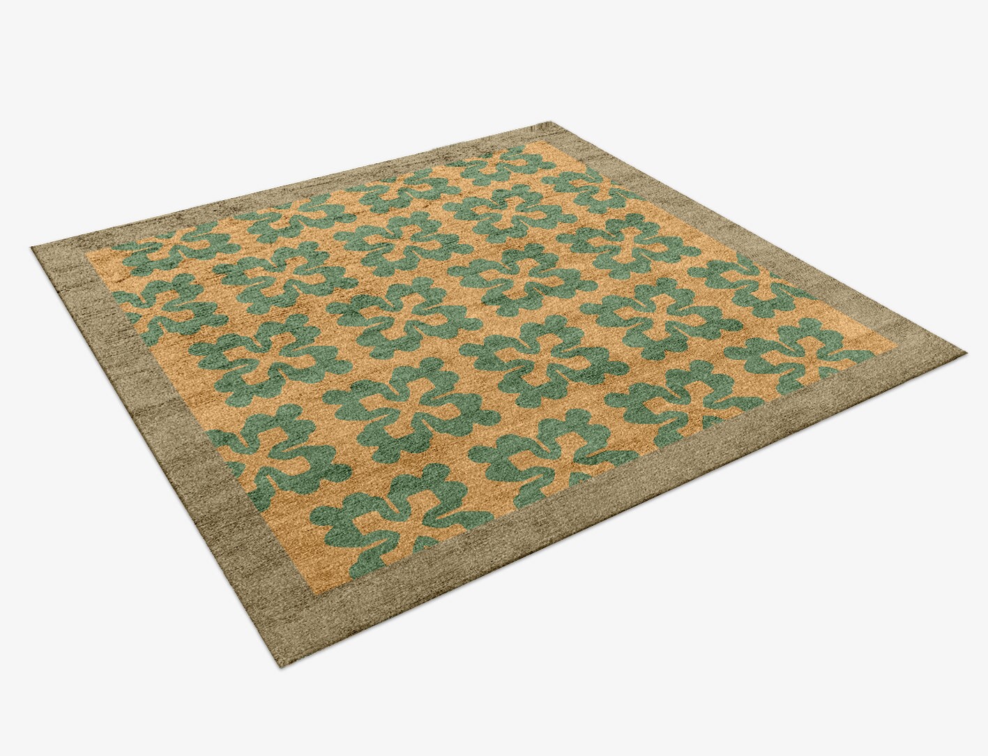 Saltire Geometric Square Hand Knotted Bamboo Silk Custom Rug by Rug Artisan