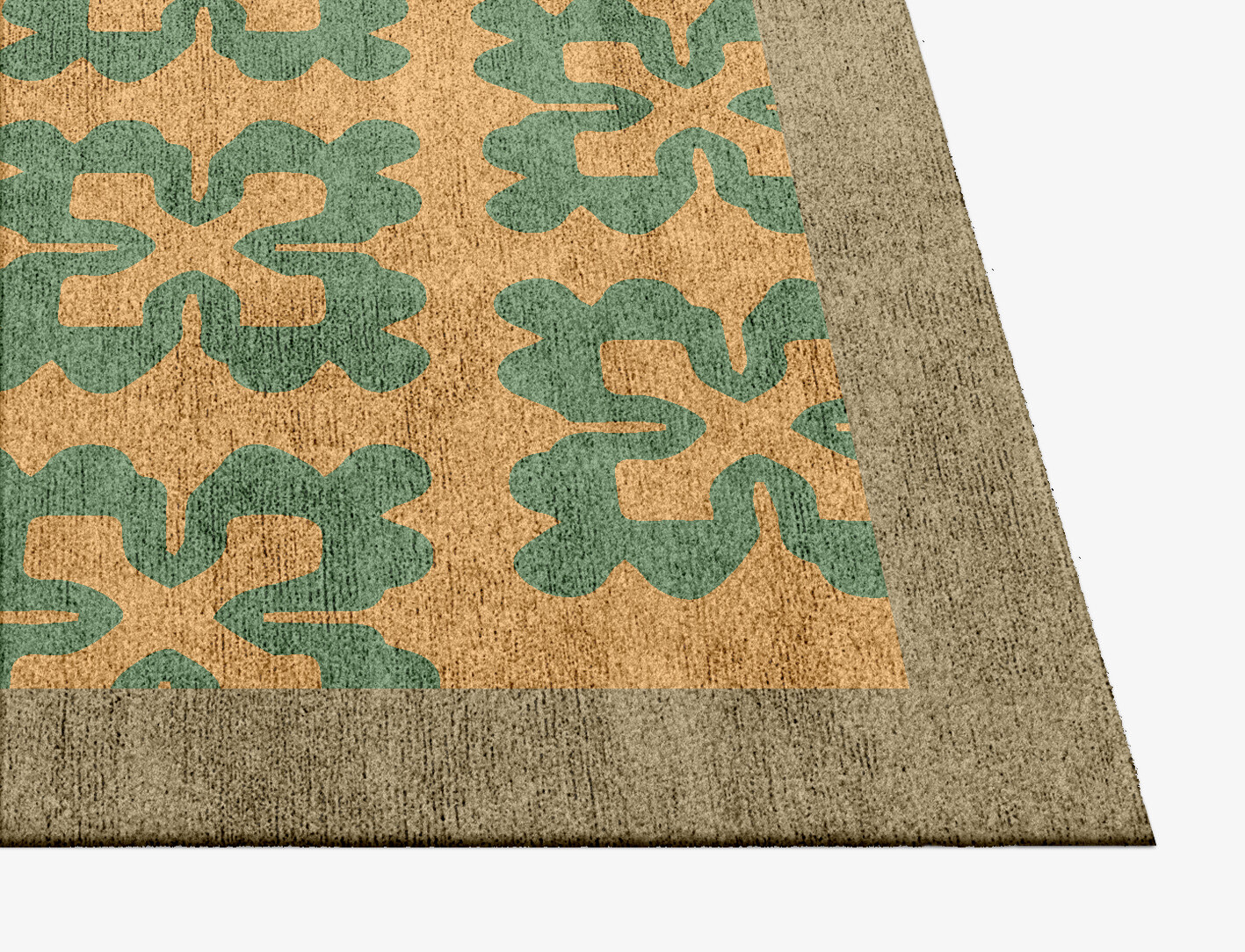 Saltire Geometric Square Hand Knotted Bamboo Silk Custom Rug by Rug Artisan