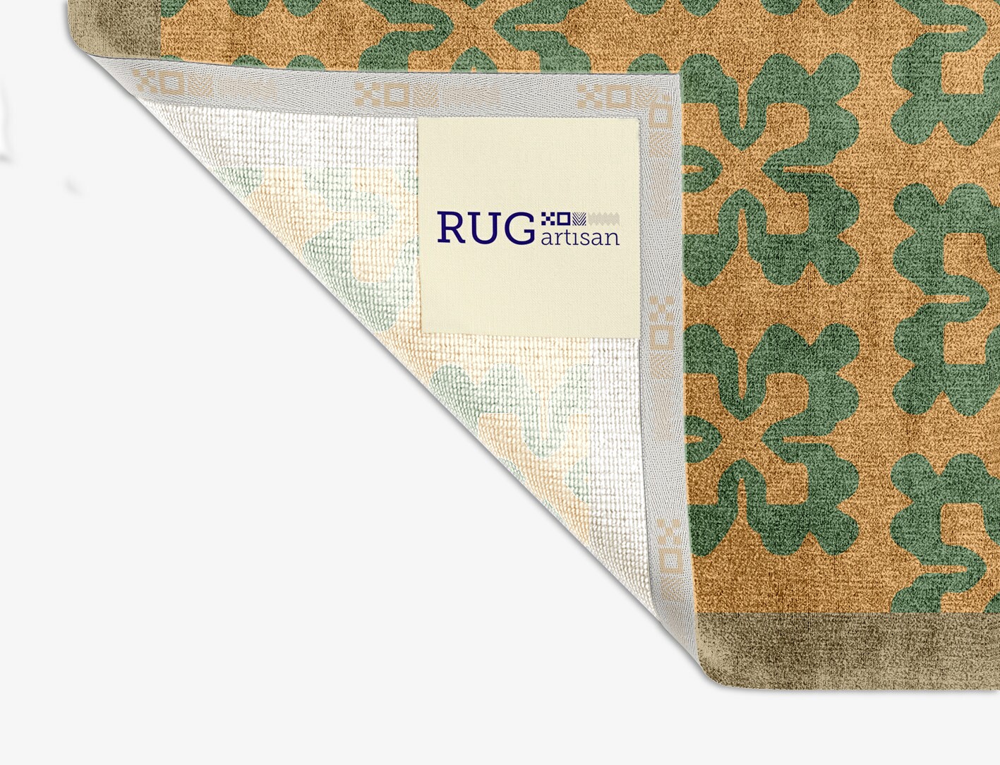 Saltire Geometric Square Hand Knotted Bamboo Silk Custom Rug by Rug Artisan