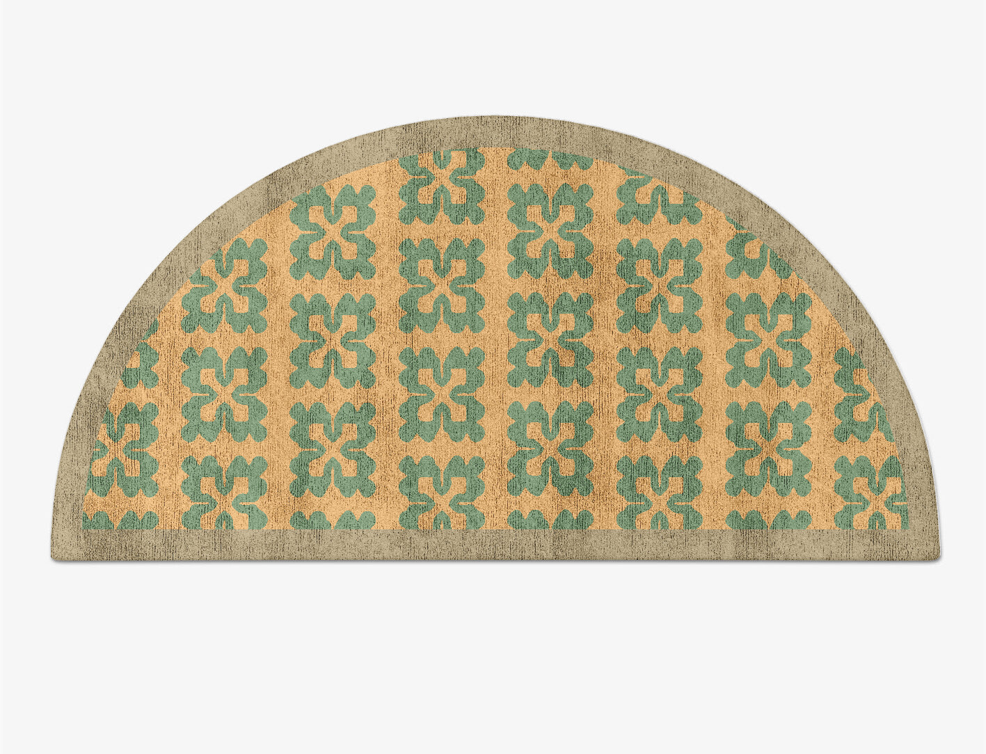 Saltire Geometric Halfmoon Hand Tufted Bamboo Silk Custom Rug by Rug Artisan