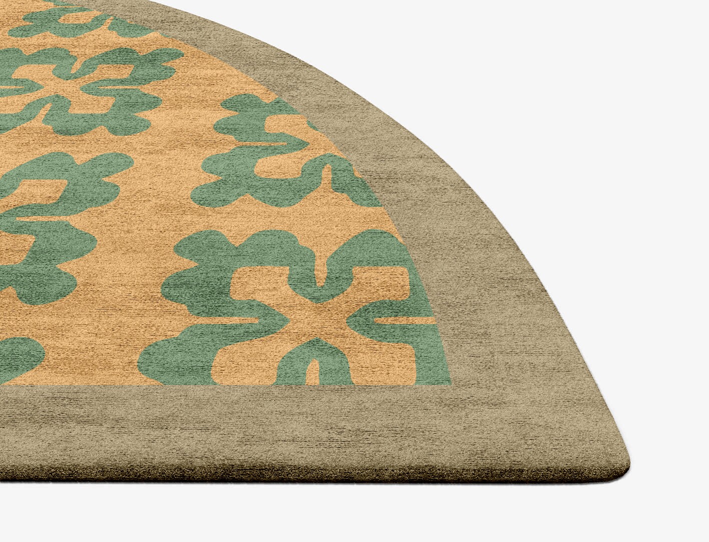 Saltire Geometric Halfmoon Hand Tufted Bamboo Silk Custom Rug by Rug Artisan