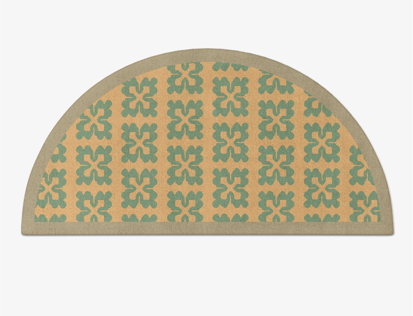 Saltire Geometric Halfmoon Hand Tufted Pure Wool Custom Rug by Rug Artisan
