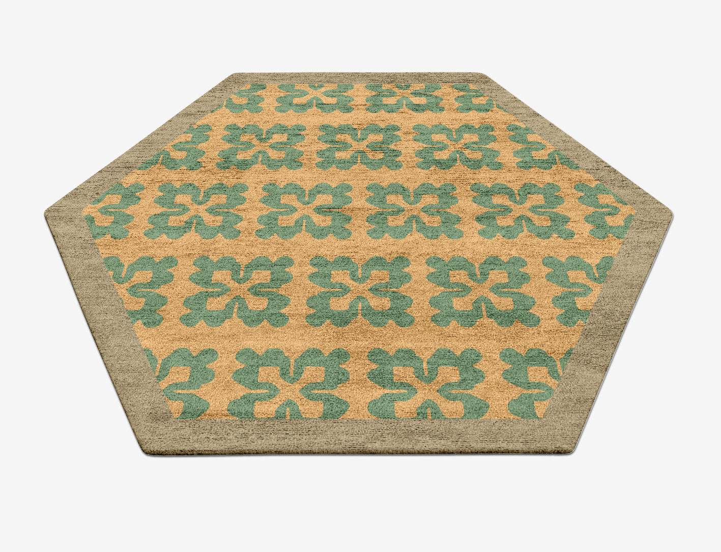 Saltire Geometric Hexagon Hand Tufted Bamboo Silk Custom Rug by Rug Artisan