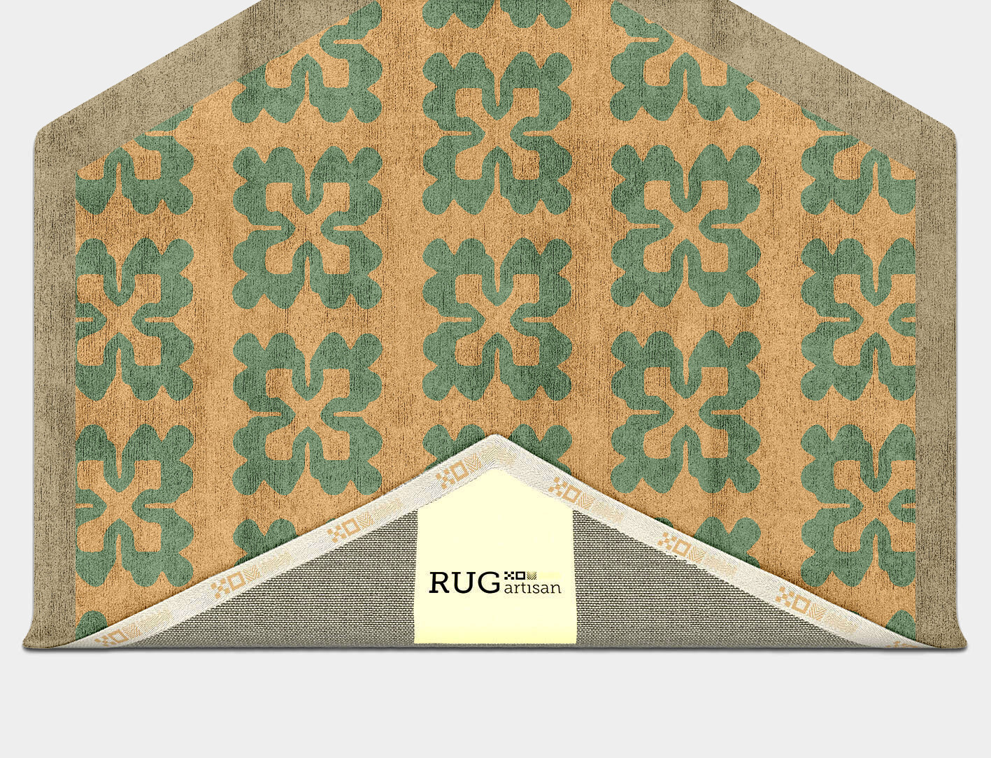 Saltire Geometric Hexagon Hand Tufted Bamboo Silk Custom Rug by Rug Artisan