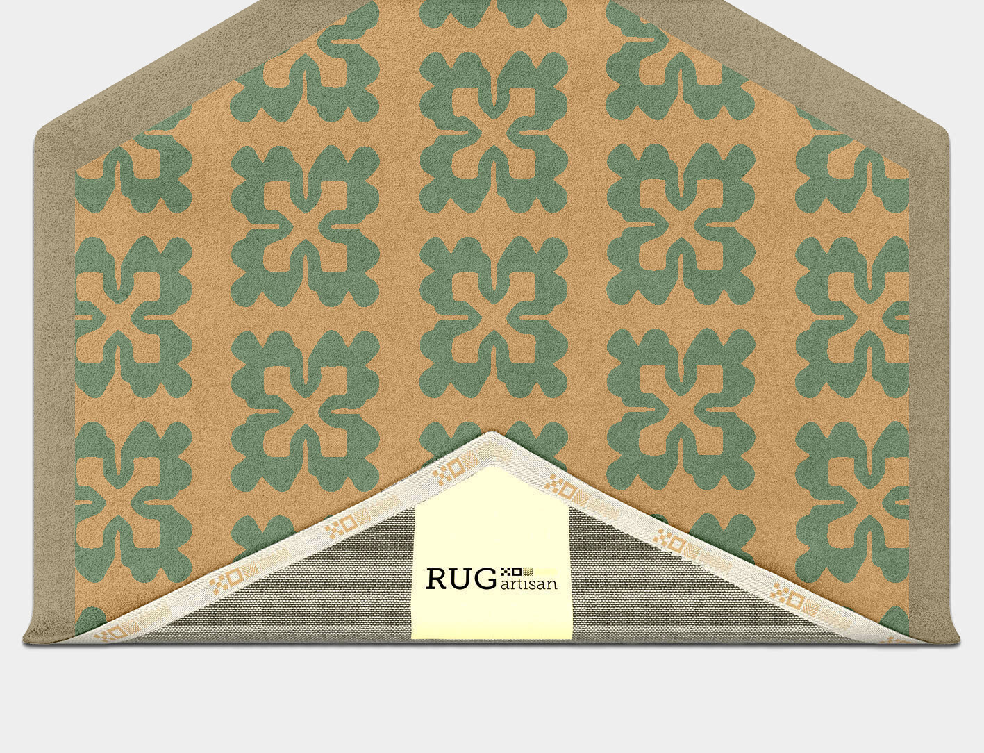 Saltire Geometric Hexagon Hand Tufted Pure Wool Custom Rug by Rug Artisan