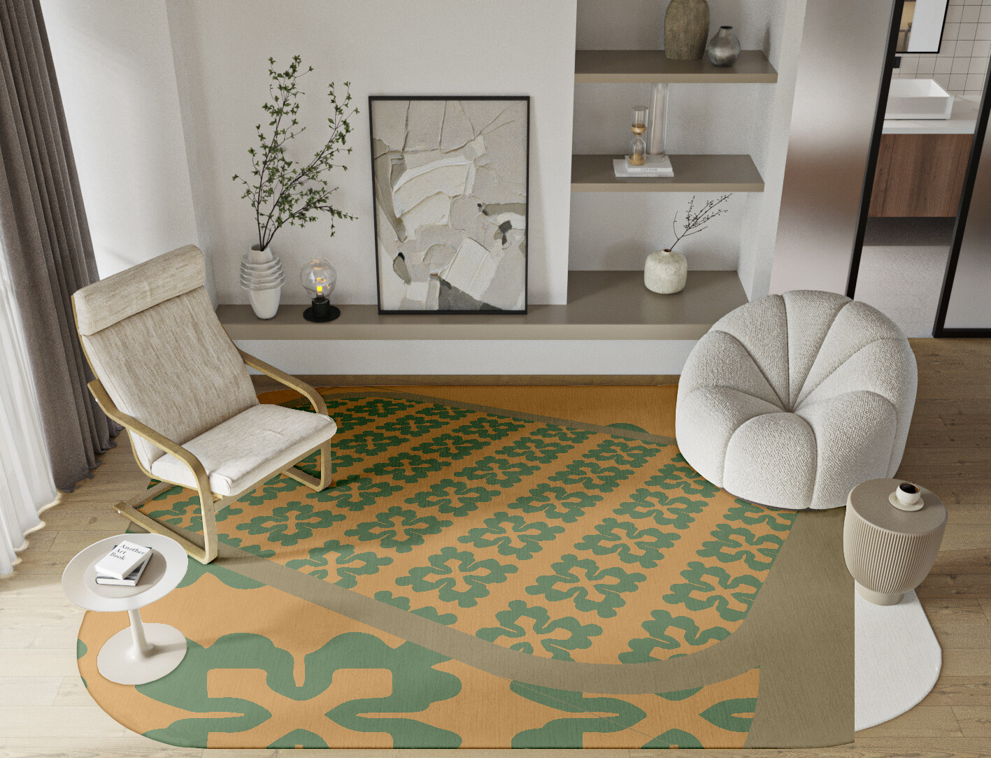Saltire Geometric Oblong Hand Tufted Pure Wool Custom Rug by Rug Artisan