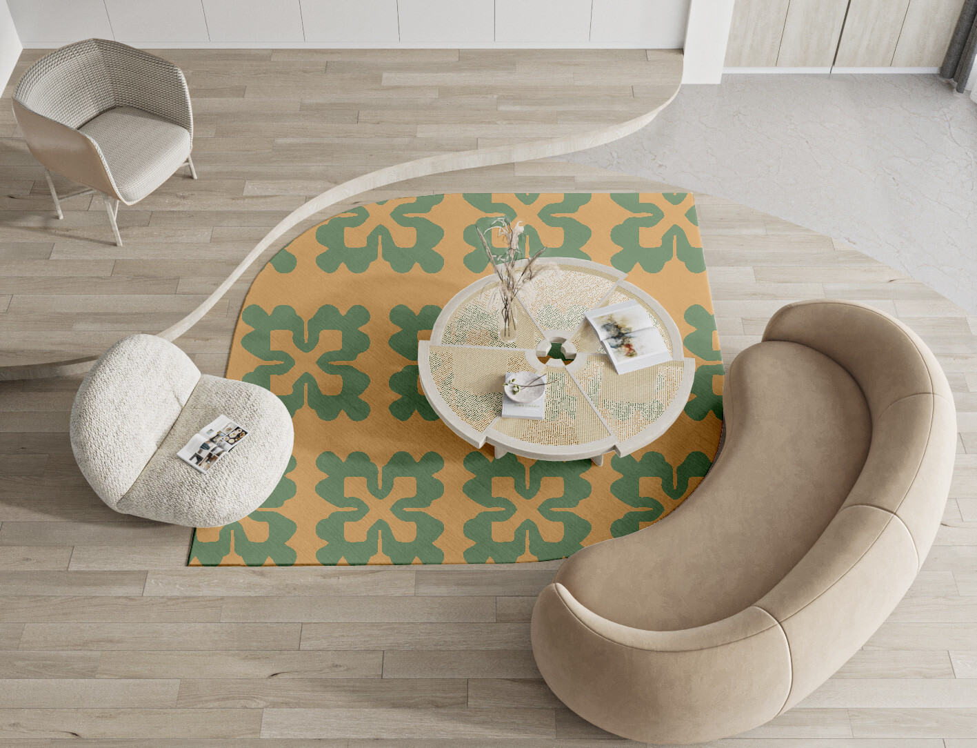 Saltire Geometric Ogee Hand Tufted Pure Wool Custom Rug by Rug Artisan