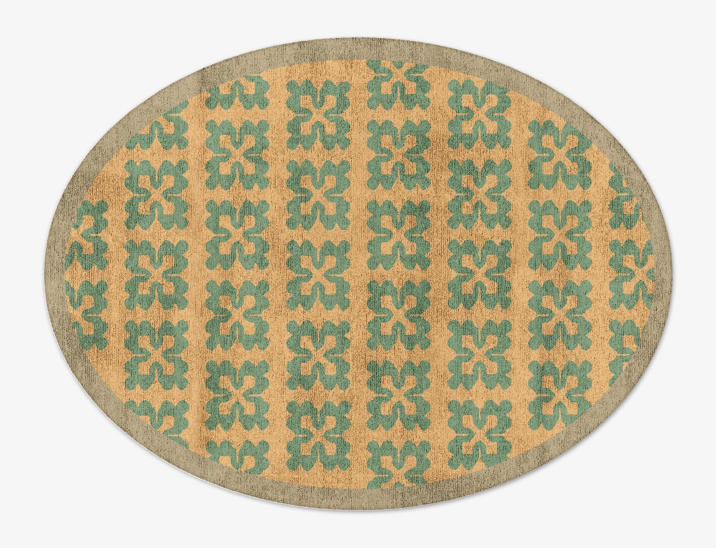 Saltire Geometric Oval Hand Tufted Bamboo Silk Custom Rug by Rug Artisan
