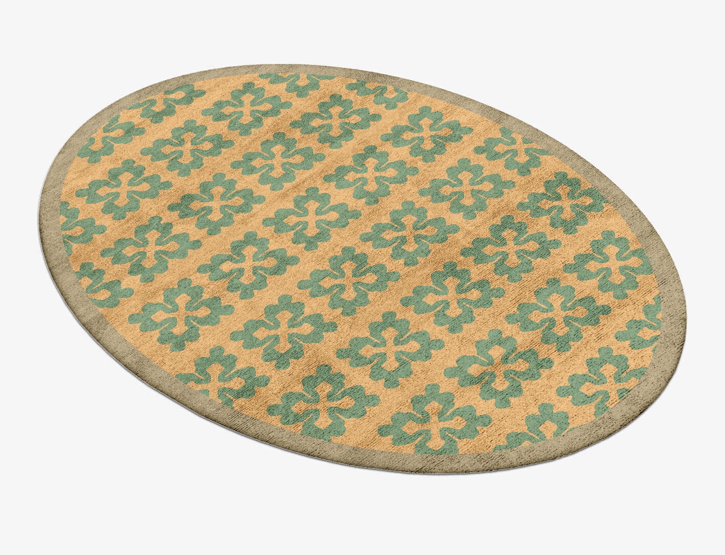Saltire Geometric Oval Hand Tufted Bamboo Silk Custom Rug by Rug Artisan