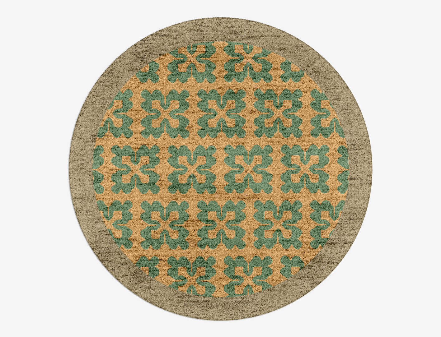Saltire Geometric Round Hand Tufted Bamboo Silk Custom Rug by Rug Artisan