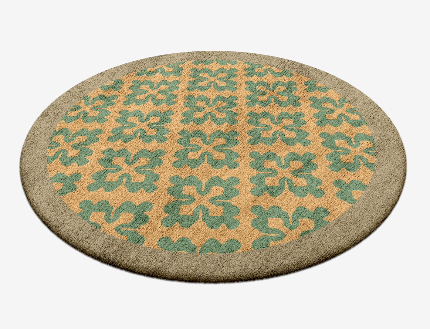 Saltire Geometric Round Hand Tufted Bamboo Silk Custom Rug by Rug Artisan