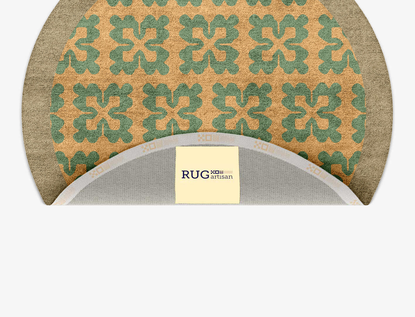 Saltire Geometric Round Hand Tufted Bamboo Silk Custom Rug by Rug Artisan