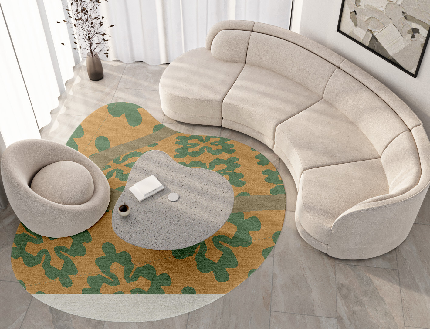 Saltire Geometric Splash Hand Tufted Pure Wool Custom Rug by Rug Artisan