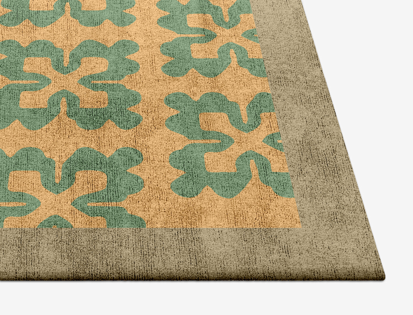 Saltire Geometric Square Hand Tufted Bamboo Silk Custom Rug by Rug Artisan