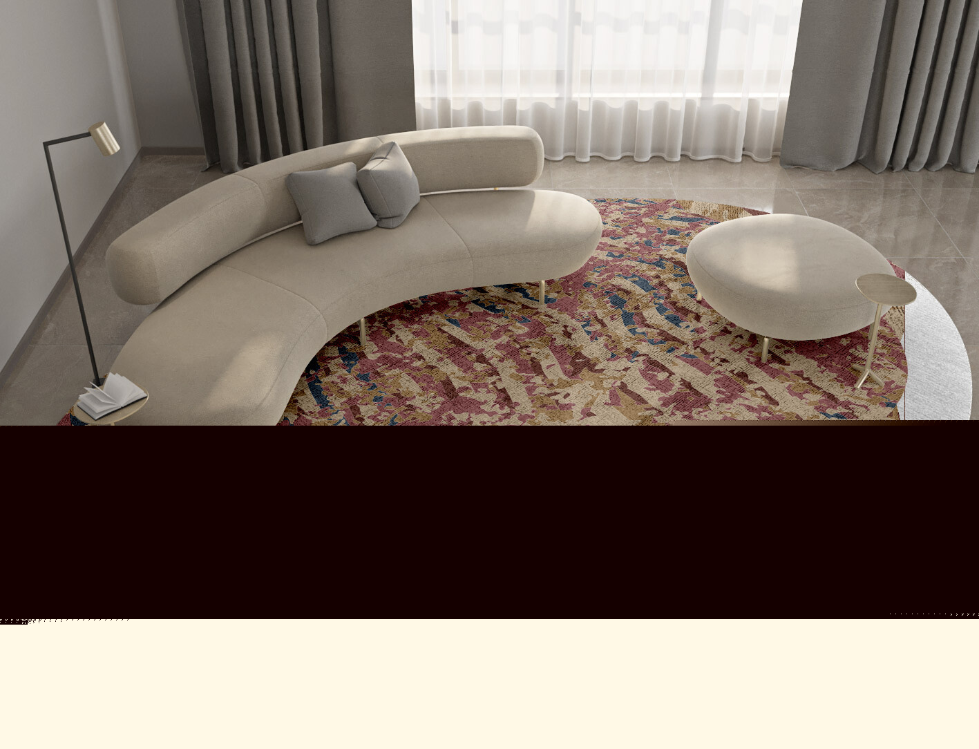 Sandy Beach Surface Art Oval Hand Tufted Bamboo Silk Custom Rug by Rug Artisan