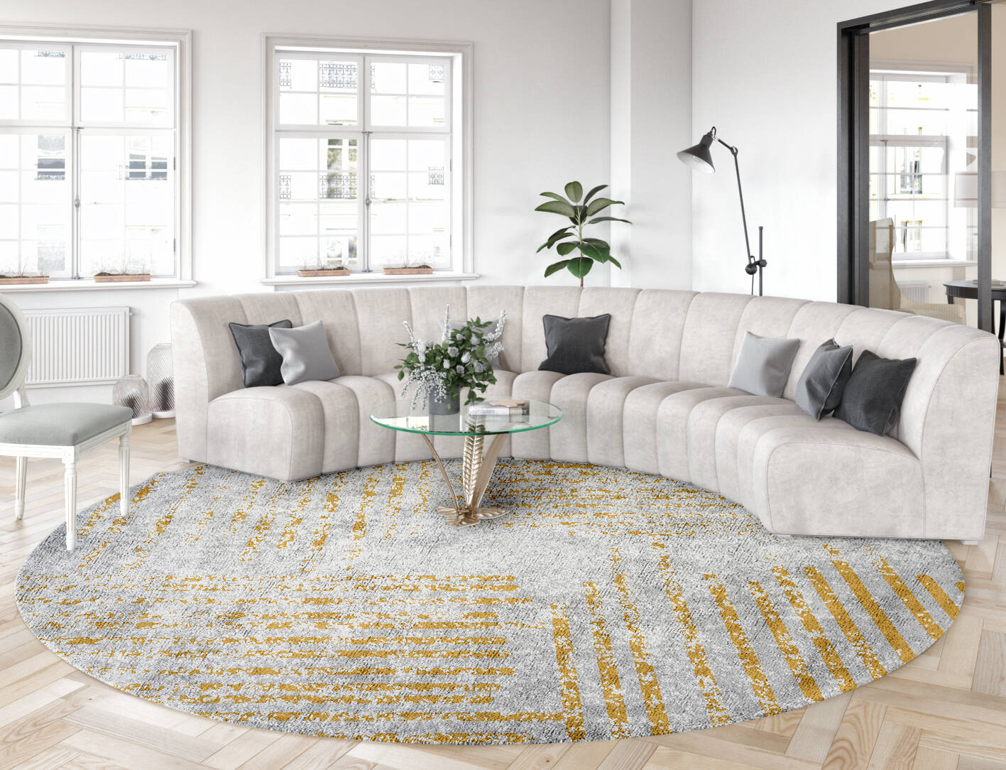 Satiny  Round Hand Tufted Bamboo Silk Custom Rug by Rug Artisan