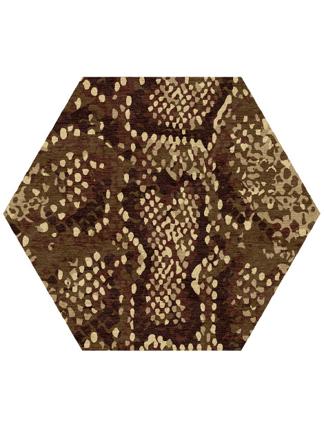 Scales Animal Prints Hexagon Hand Knotted Tibetan Wool Custom Rug by Rug Artisan