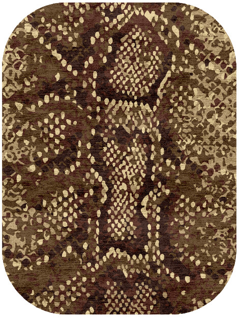 Scales Animal Prints Oblong Hand Knotted Bamboo Silk Custom Rug by Rug Artisan