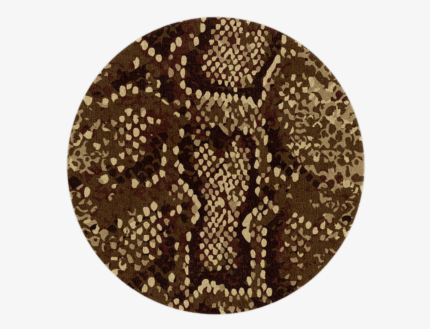 Scales Animal Prints Round Hand Knotted Tibetan Wool Custom Rug by Rug Artisan