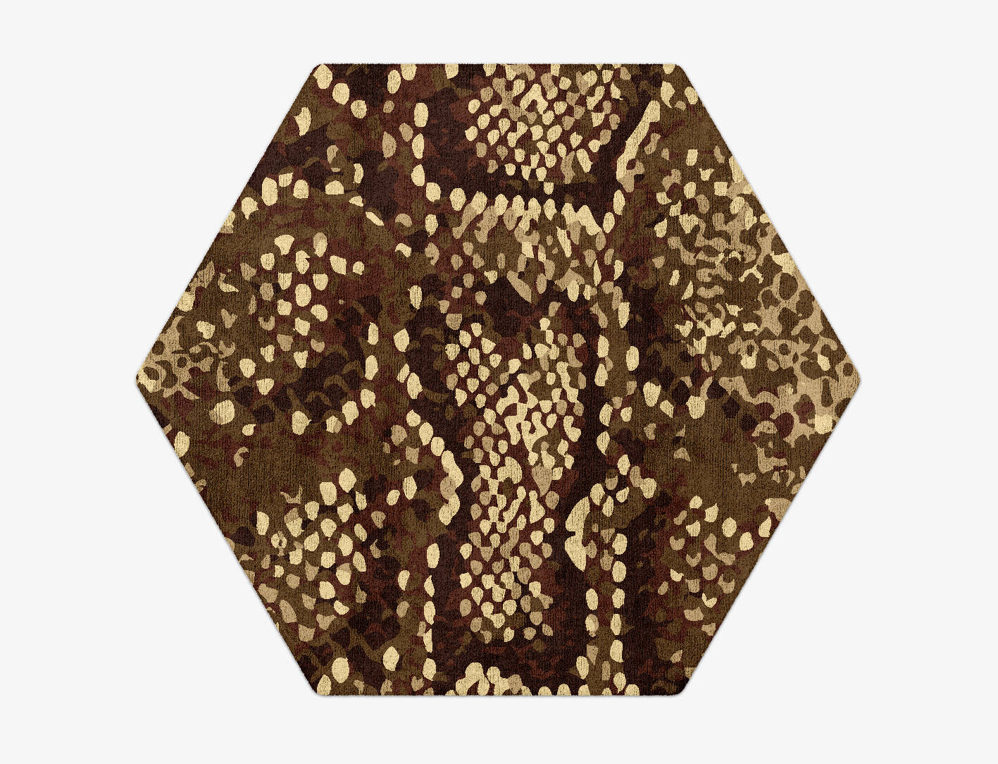 Scales Animal Prints Hexagon Hand Tufted Bamboo Silk Custom Rug by Rug Artisan