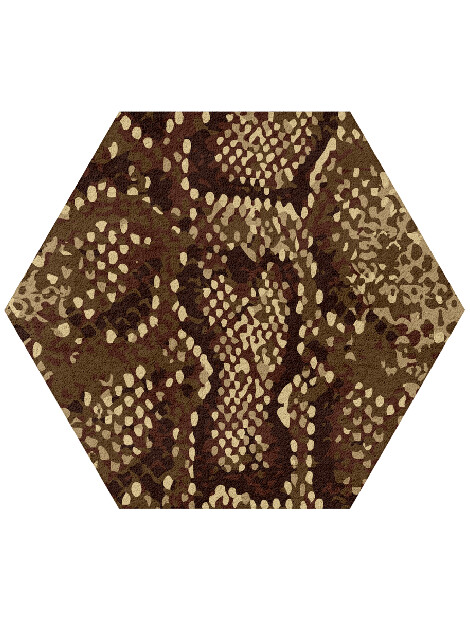 Scales Animal Prints Hexagon Hand Tufted Pure Wool Custom Rug by Rug Artisan