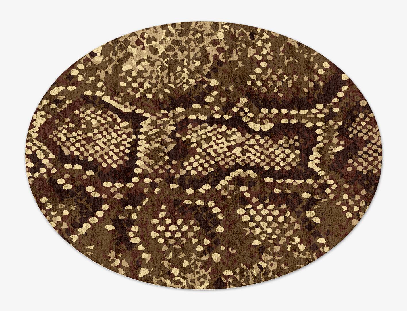 Scales Animal Prints Oval Hand Tufted Bamboo Silk Custom Rug by Rug Artisan