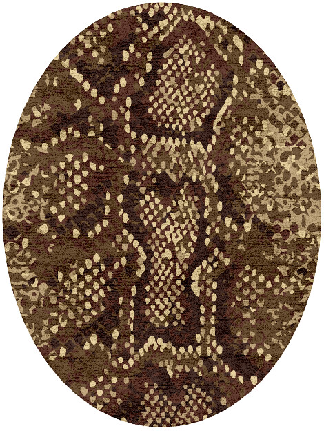 Scales Animal Prints Oval Hand Tufted Bamboo Silk Custom Rug by Rug Artisan