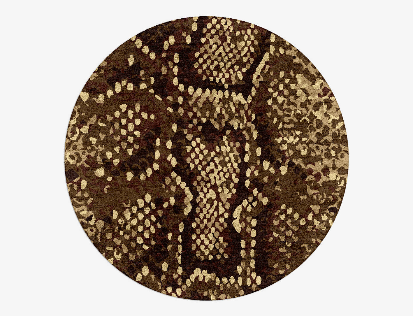 Scales Animal Prints Round Hand Tufted Bamboo Silk Custom Rug by Rug Artisan