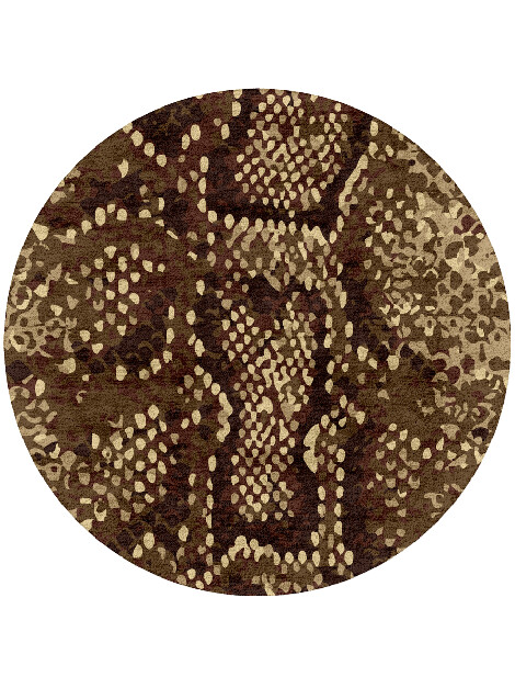 Scales Animal Prints Round Hand Tufted Bamboo Silk Custom Rug by Rug Artisan