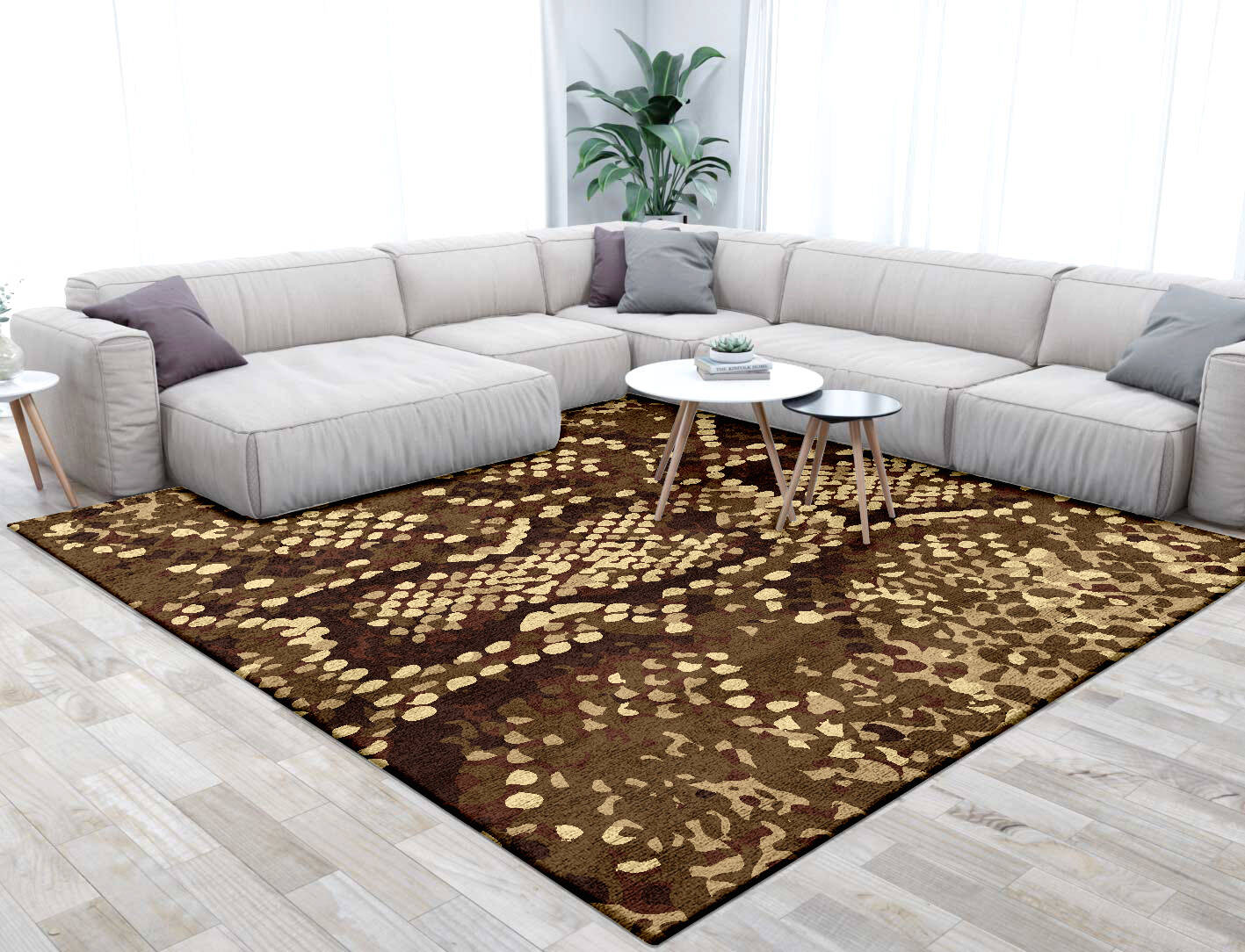 Scales Animal Prints Square Hand Tufted Bamboo Silk Custom Rug by Rug Artisan