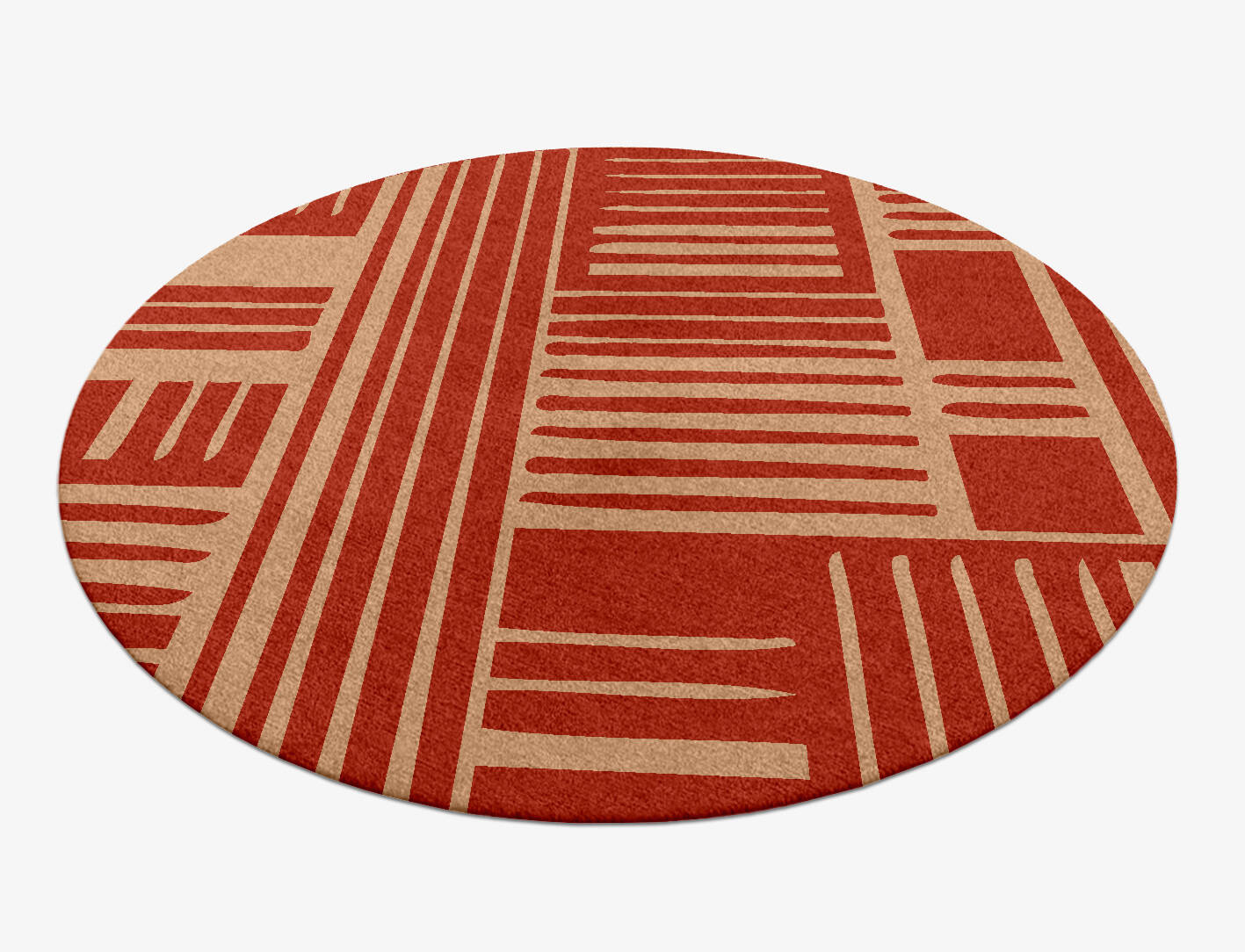 Schema Kid Round Hand Knotted Tibetan Wool Custom Rug by Rug Artisan