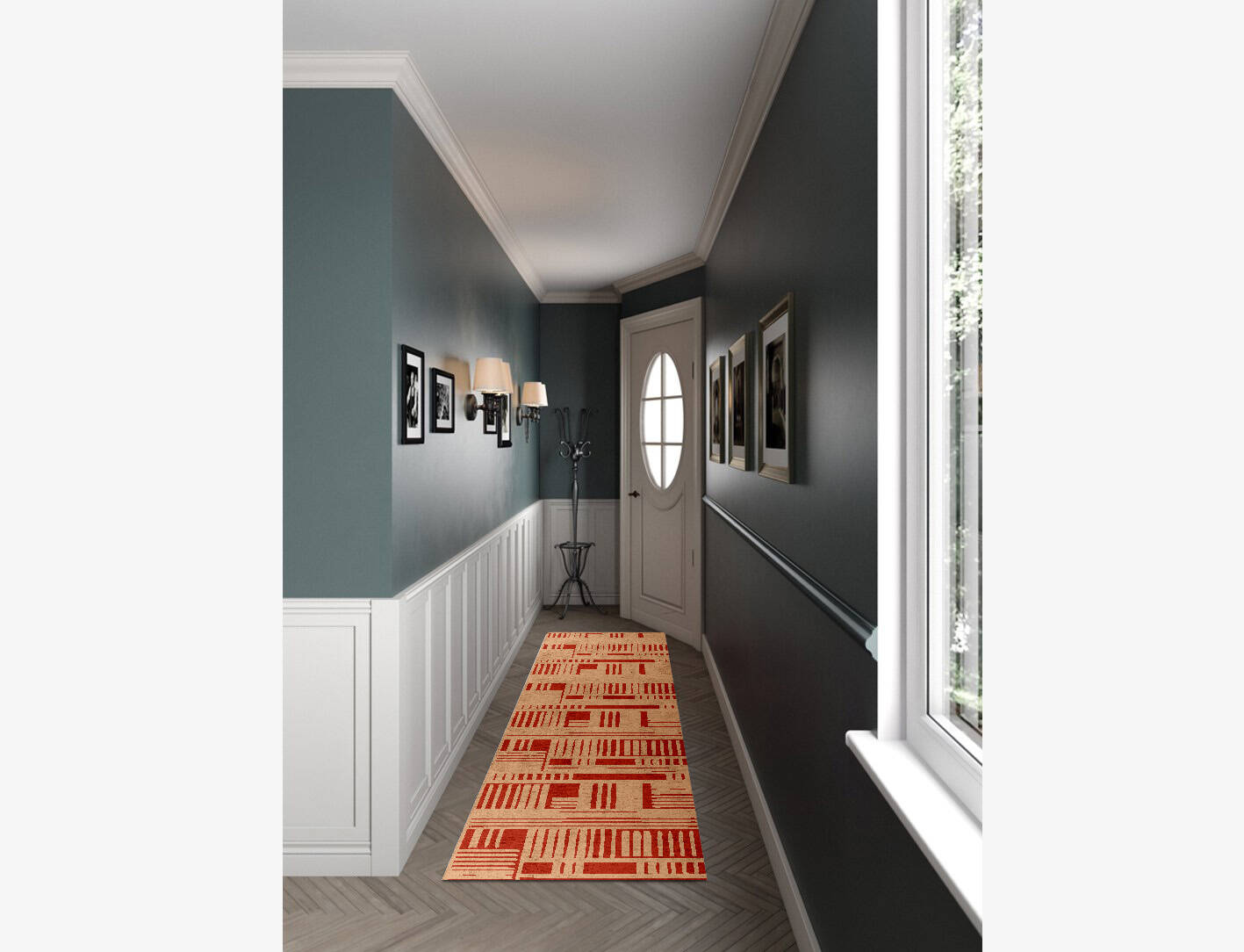 Schema Kid Runner Hand Knotted Bamboo Silk Custom Rug by Rug Artisan