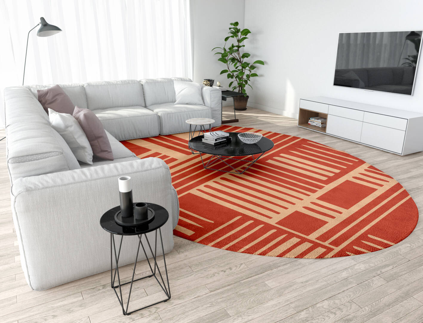 Schema Kid Oval Hand Tufted Pure Wool Custom Rug by Rug Artisan