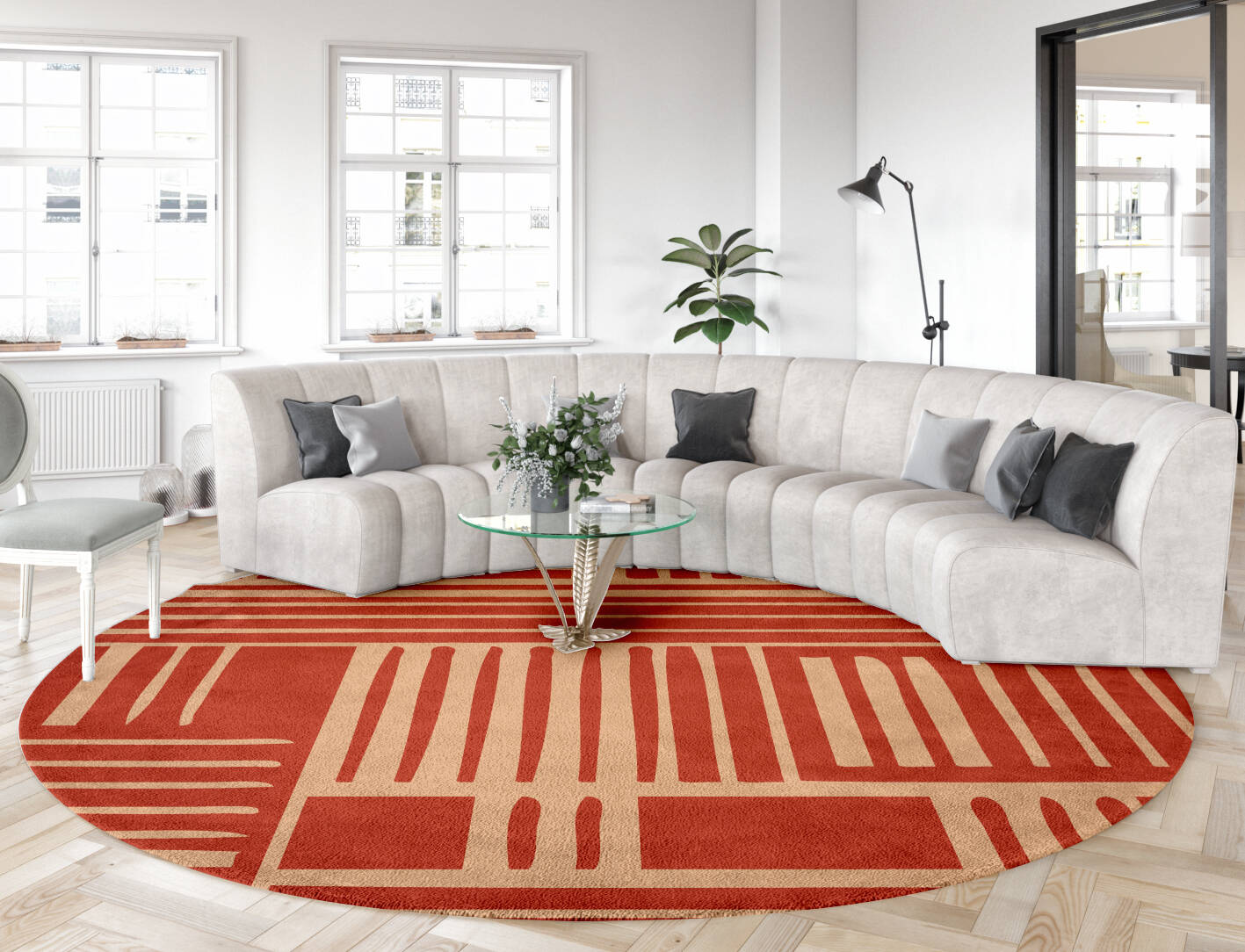 Schema Kid Round Hand Tufted Pure Wool Custom Rug by Rug Artisan