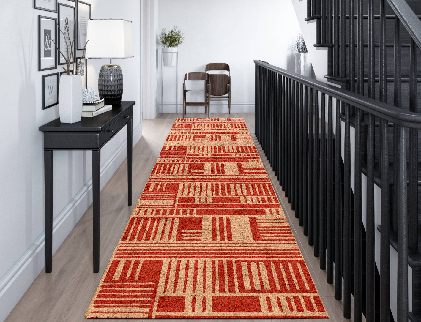 Schema Kid Runner Hand Tufted Bamboo Silk Custom Rug by Rug Artisan