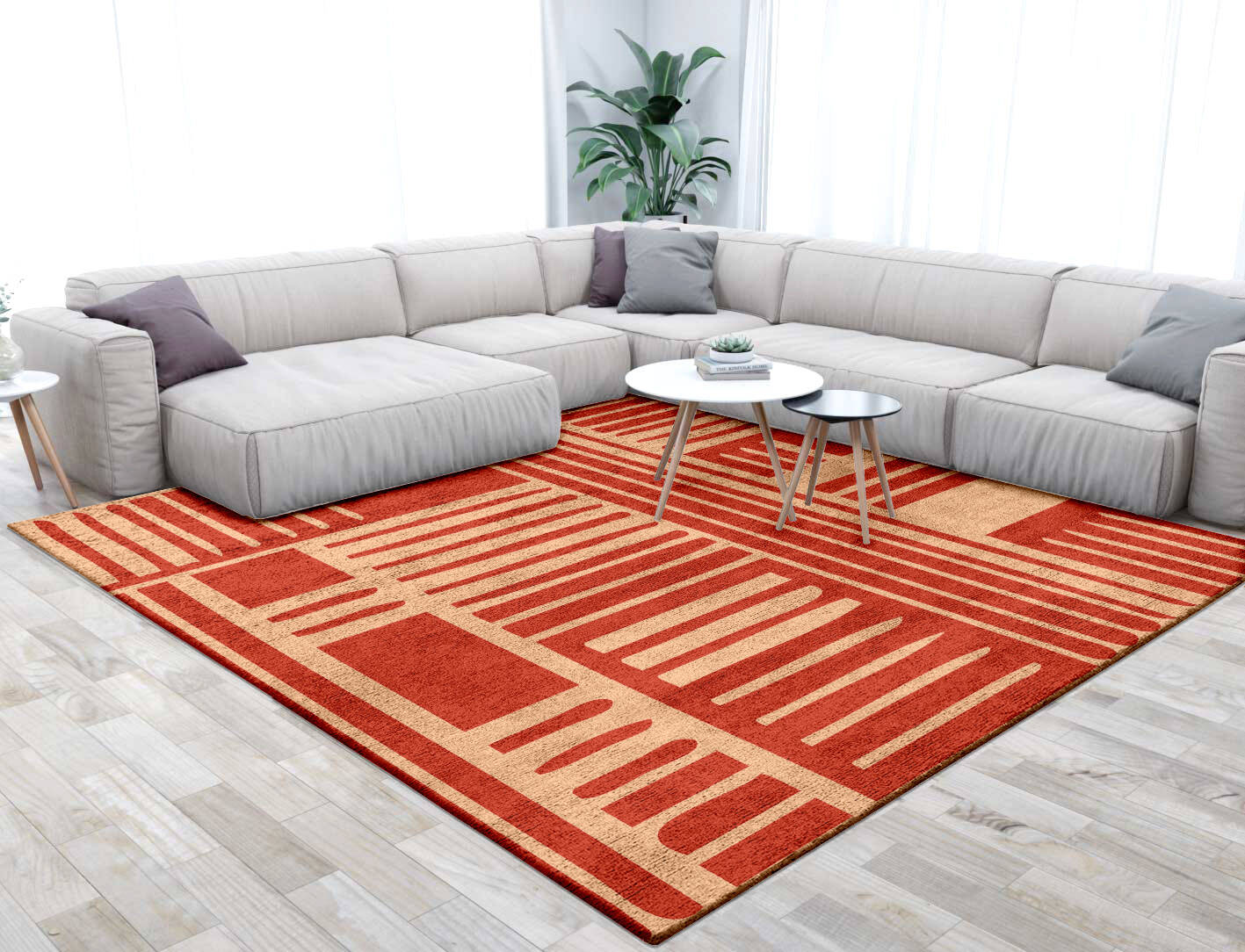 Schema Kid Square Hand Tufted Bamboo Silk Custom Rug by Rug Artisan