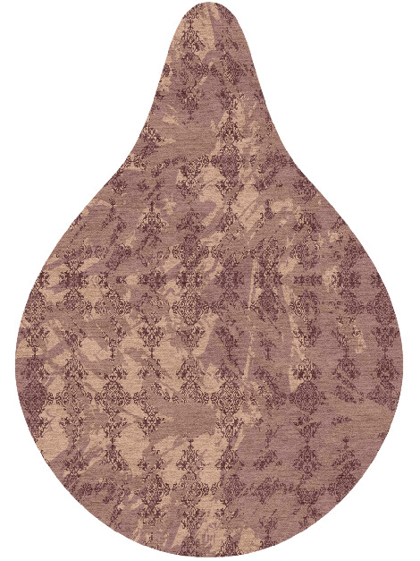 Scrolling Damask Vintage Drop Hand Knotted Tibetan Wool Custom Rug by Rug Artisan