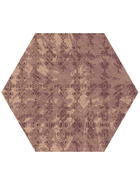 Scrolling Damask Vintage Hexagon Hand Knotted Tibetan Wool Custom Rug by Rug Artisan