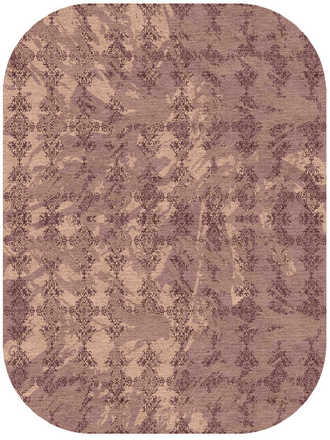 Scrolling Damask Vintage Oblong Hand Knotted Tibetan Wool Custom Rug by Rug Artisan