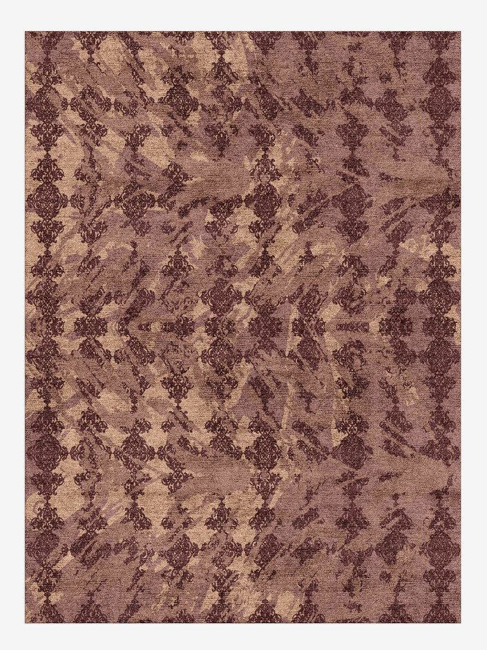 Scrolling Damask Vintage Rectangle Hand Knotted Bamboo Silk Custom Rug by Rug Artisan